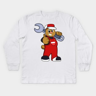 Bear as Craftsman with Tool Kids Long Sleeve T-Shirt